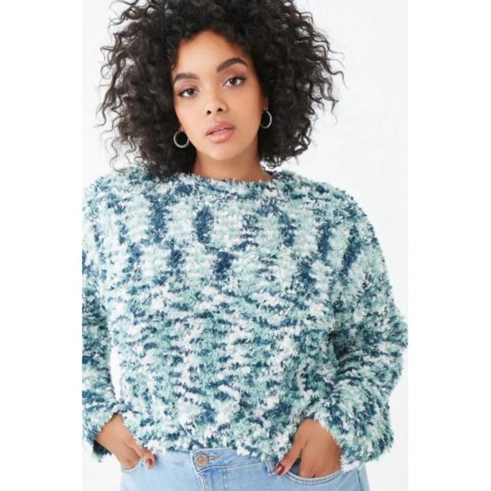 NWT Forever21 Plus Size 2X Fuzzy Chenille Cozy Warm Long Sleeve Women's Sweater